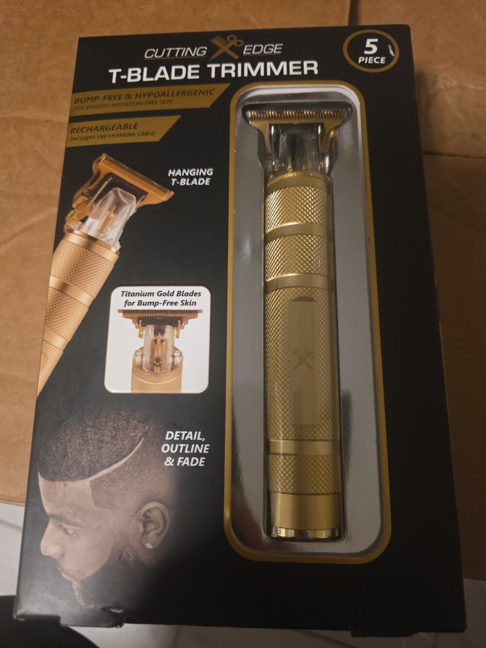 NEW Cutting Edge Rechargeable Men's Zero Gap T-Blade Trimmer GOLD COLOR